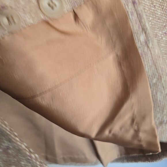 Vintage Pendleton Wool Tweed Blazer Size 12 90s Career Preppy Tan - Picture 3 of 8